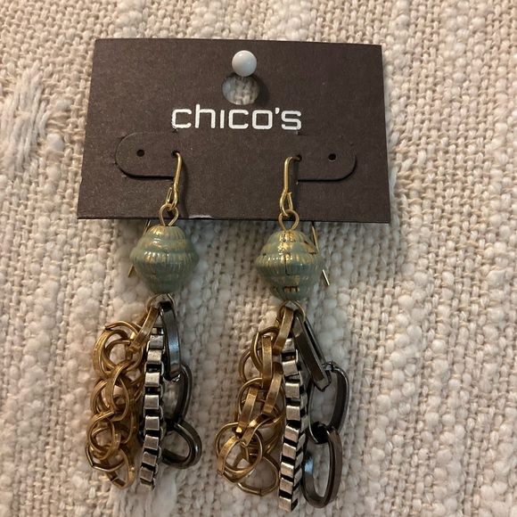 Chico's Jewelry - 0192-Chico's Gold and Silver Dangle Earrings